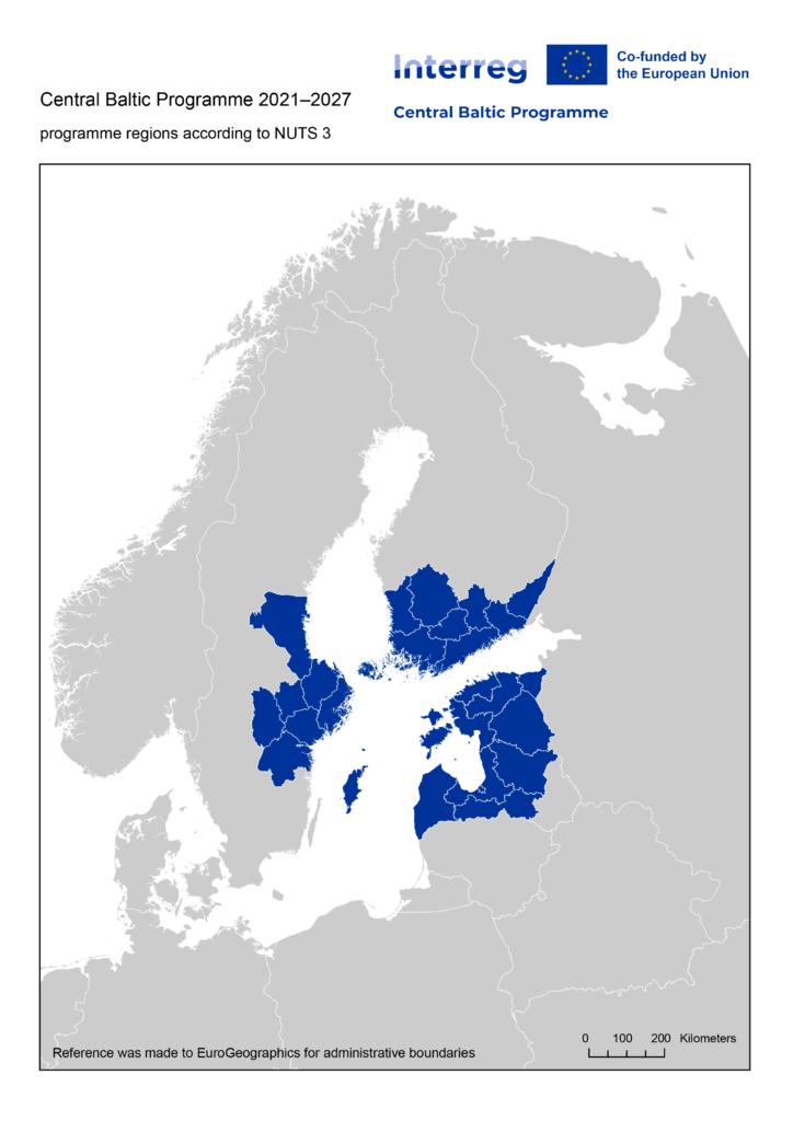 Programme region of the Central Baltic Programme 2021-2027