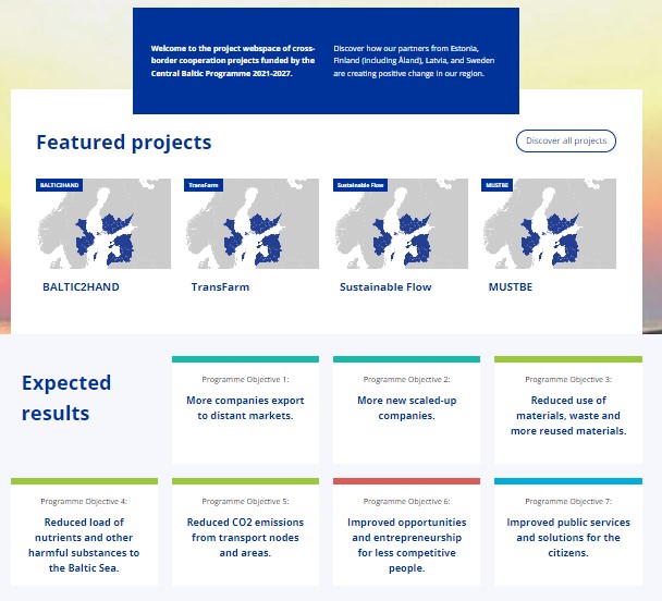 Discover the Central Baltic Project Webspace!