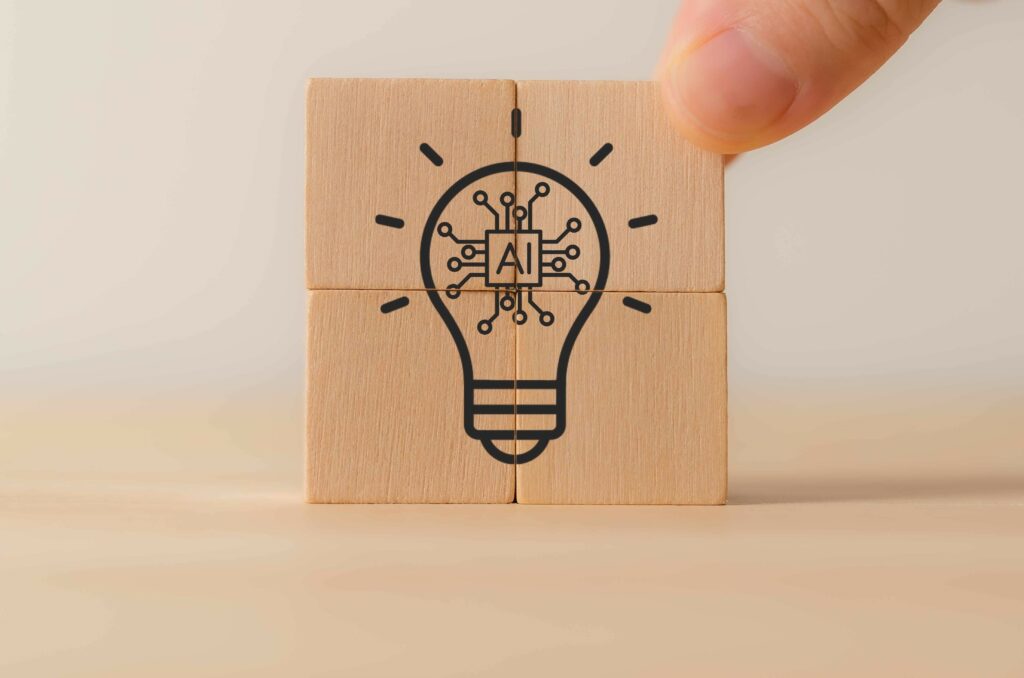 symbol of new idea with AI