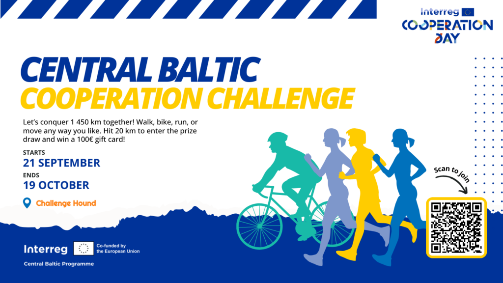 Decorative image with text: Central Baltic Cooperation challenge.