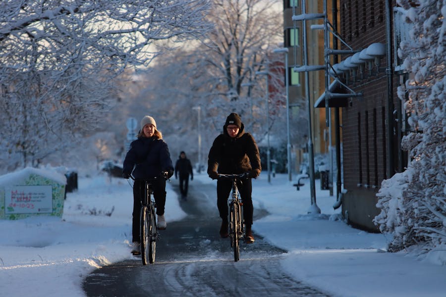 Winter cycling in Espoo