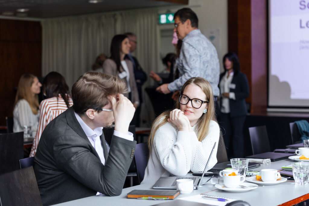 Participants chatting