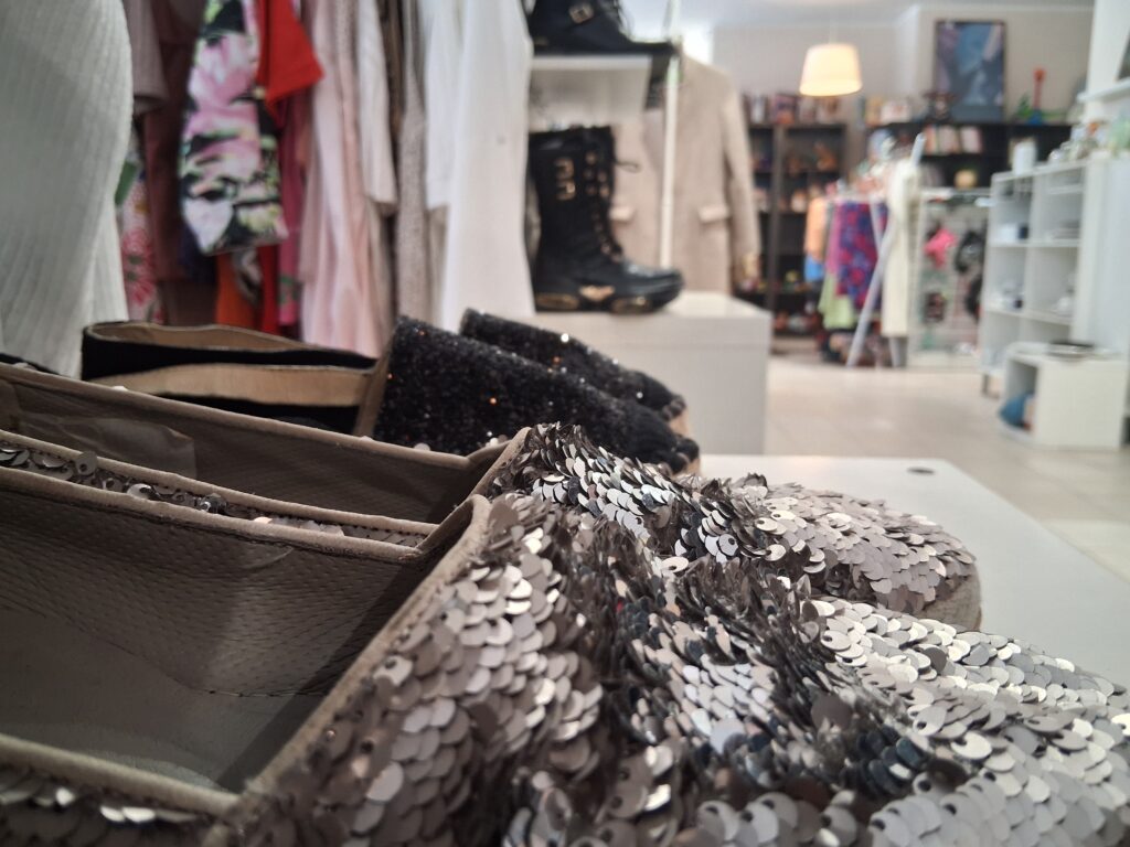 Second hand shop with stylish decor.
