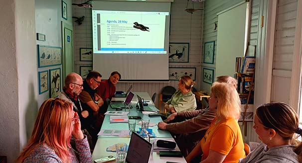 Partners work together at Harakka Nature Centre to discuss project activities