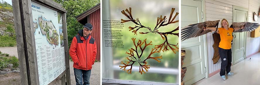 Participants explore the marine exhibition at Harakka Nature Centre during the BaLiSEdu project kick-off meeting in Helsinki.
