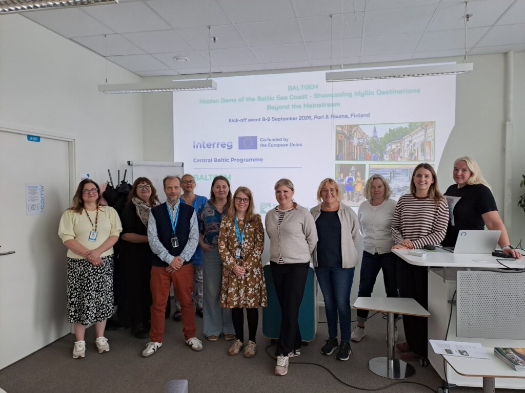 BALTGEM project partners and an Interreg Central Baltic representative posing for a group photo at SAMK in Pori.