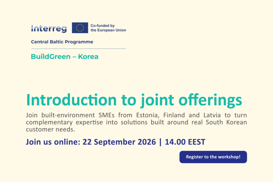Workshop: Introduction to BuildGreen-Korea joint offerings